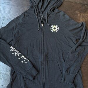 Black Zip-Up Hoodie with Club Pilates Logo